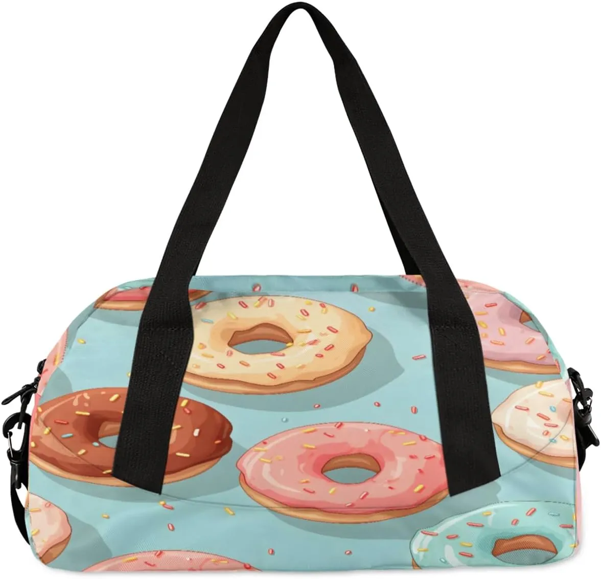 Sport Duffel Bag Sweet Doughnuts Kids Gym Bag Weekender Overnight Bags for Boys Girls Teens Carry On Workout Travel Bag