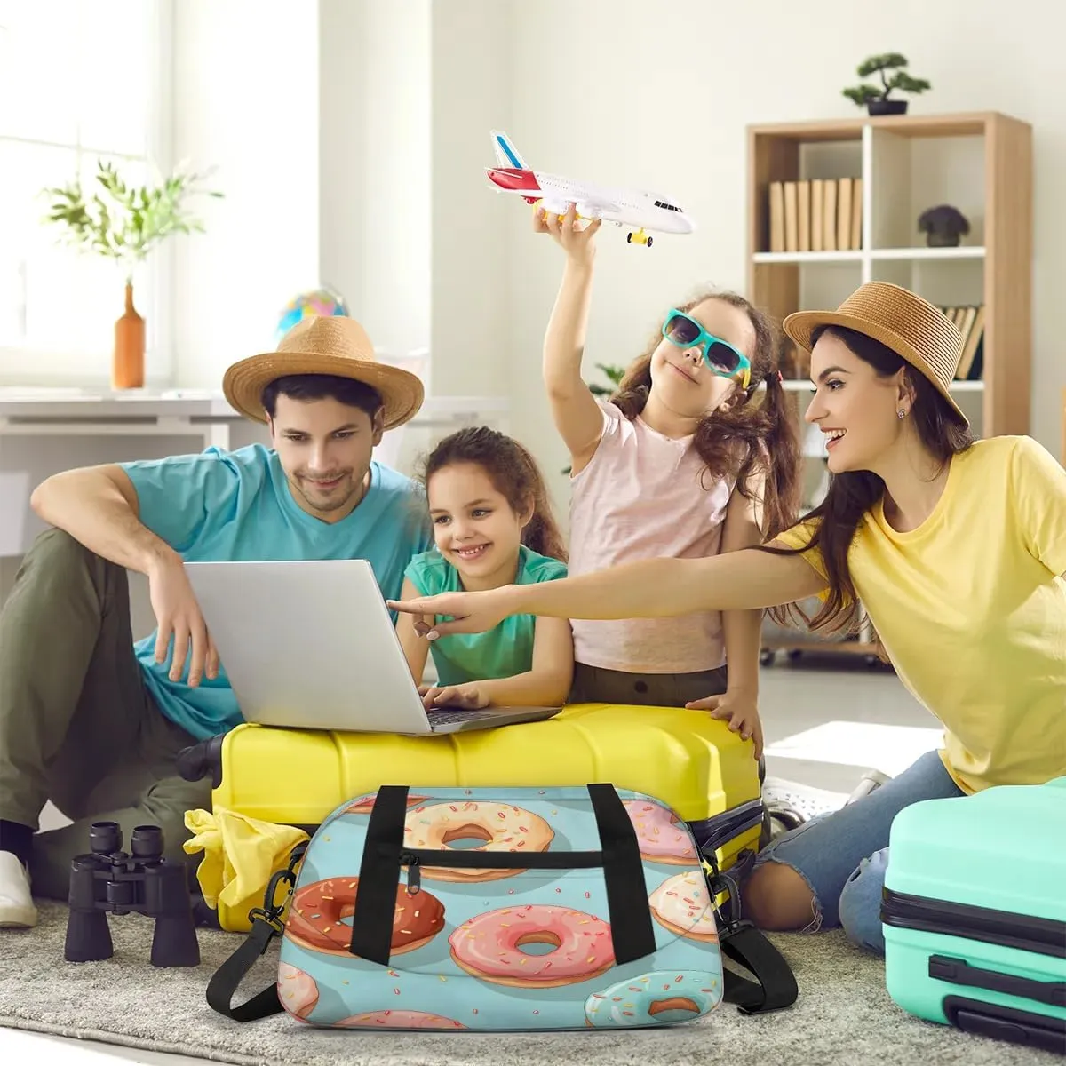 Sport Duffel Bag Sweet Doughnuts Kids Gym Bag Weekender Overnight Bags for Boys Girls Teens Carry On Workout Travel Bag
