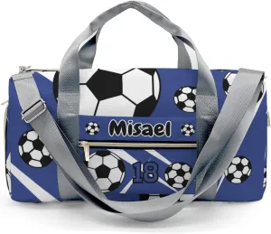 Sport Player Duffle Bag for Travel,Personalized Soccer Number Royal Carry on Bag Travel Bags Travel Duffel Bag Overnight Weekend Gym Bag Carry On Luggage Bags