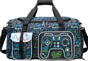 Sports Bag for Boys Kids Duffle Bag Boys Travel Bag for Kids Overnight Bag for Kids Weekender Bag Sleepover Bags for Boys Gym Bag with Shoe Compartment