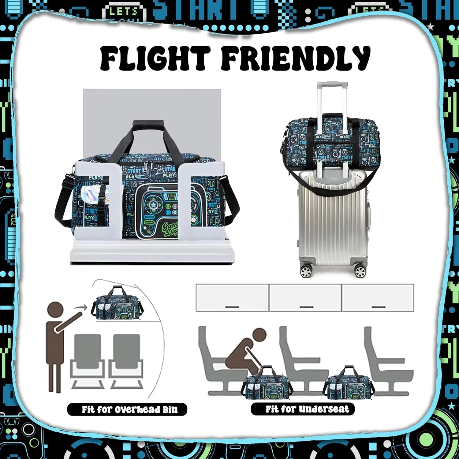 Sports Bag for Boys Kids Duffle Bag Boys Travel Bag for Kids Overnight Bag for Kids Weekender Bag Sleepover Bags for Boys Gym Bag with Shoe Compartment