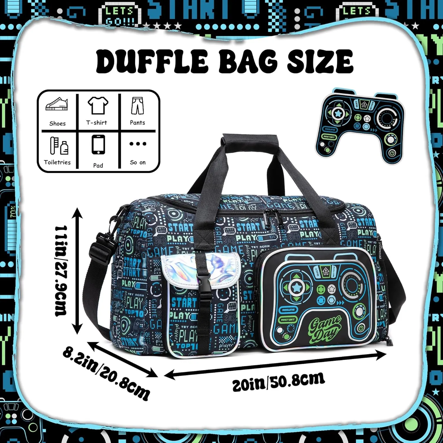Sports Bag for Boys Kids Duffle Bag Boys Travel Bag for Kids Overnight Bag for Kids Weekender Bag Sleepover Bags for Boys Gym Bag with Shoe Compartment