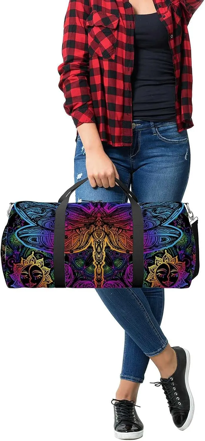 Sports Gym Bag for Women and Men Waterproof Pattern Decorative Consisting Duffel Bag Lightweight Carryon Traveling Boarding Gripsack