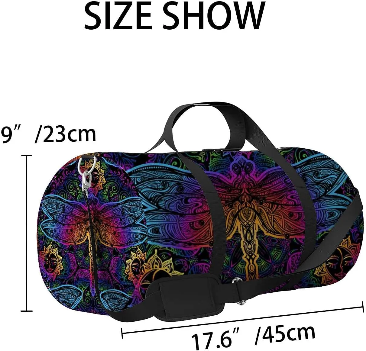 Sports Gym Bag for Women and Men Waterproof Pattern Decorative Consisting Duffel Bag Lightweight Carryon Traveling Boarding Gripsack