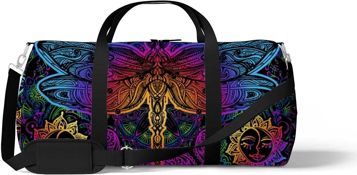 Sports Gym Bag for Women and Men Waterproof Pattern Decorative Consisting Duffel Bag Lightweight Carryon Traveling Boarding Gripsack