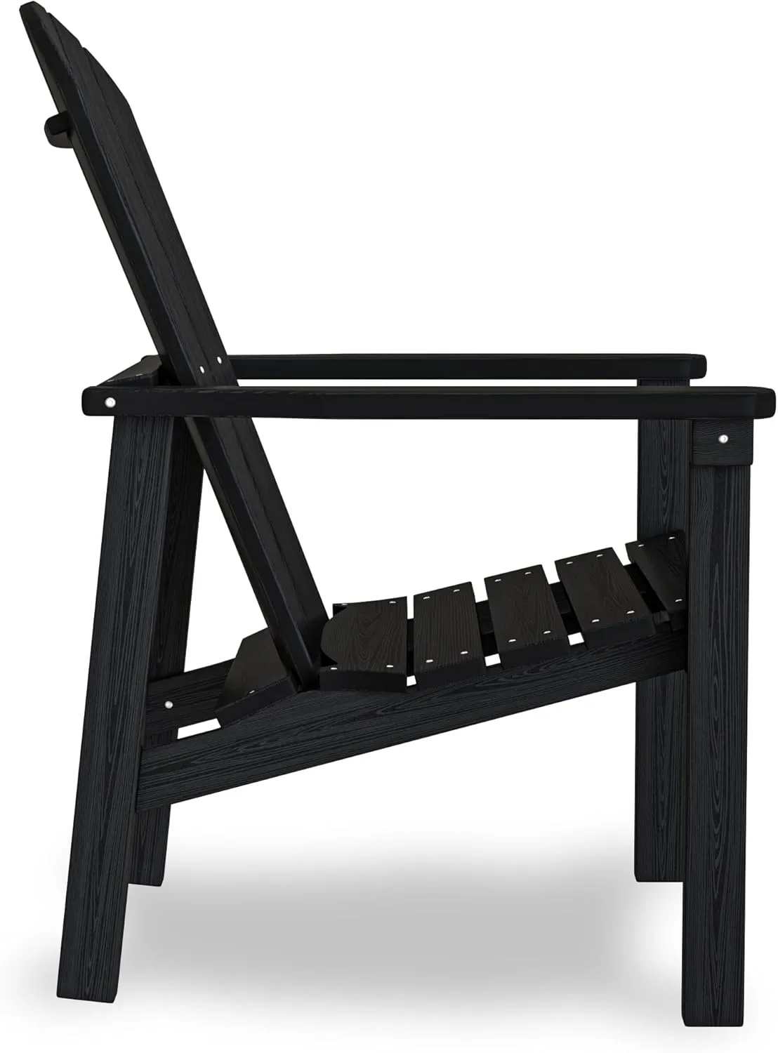 Stackable Adirondack Chair - All-Weather HDPE Outdoor Patio Chair - Durable and Space -Saving Design for Easy Storage - Ideal for Porch, Lawn, or Garden-Black