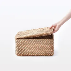 Stackable Rattan Basket Lid - Square