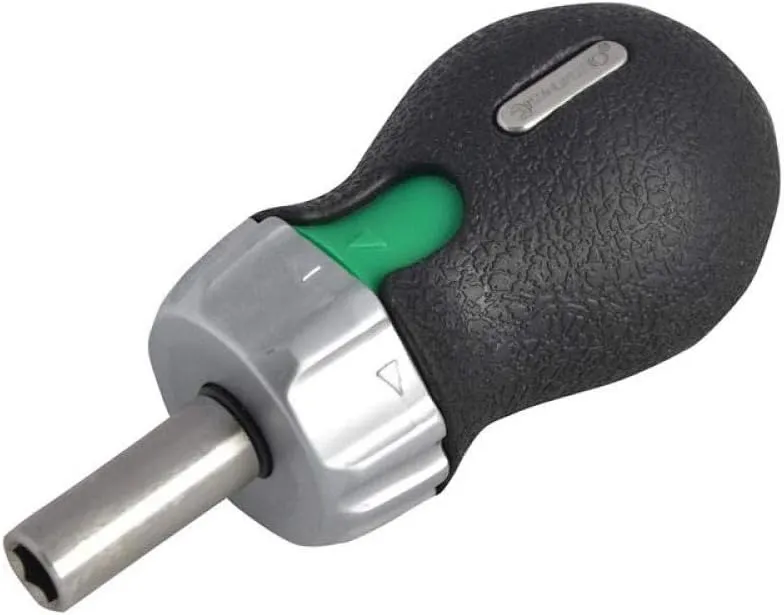 Stahlwille 18120002 Ratcheting Screwdriver Bit Holder No. 4008, Size 2 for Bit Screwdriver Inserts with External Hex 1/4" drive, 48 Teeth, 7.5 deg working angle, Length 90mm, Made in Germany.