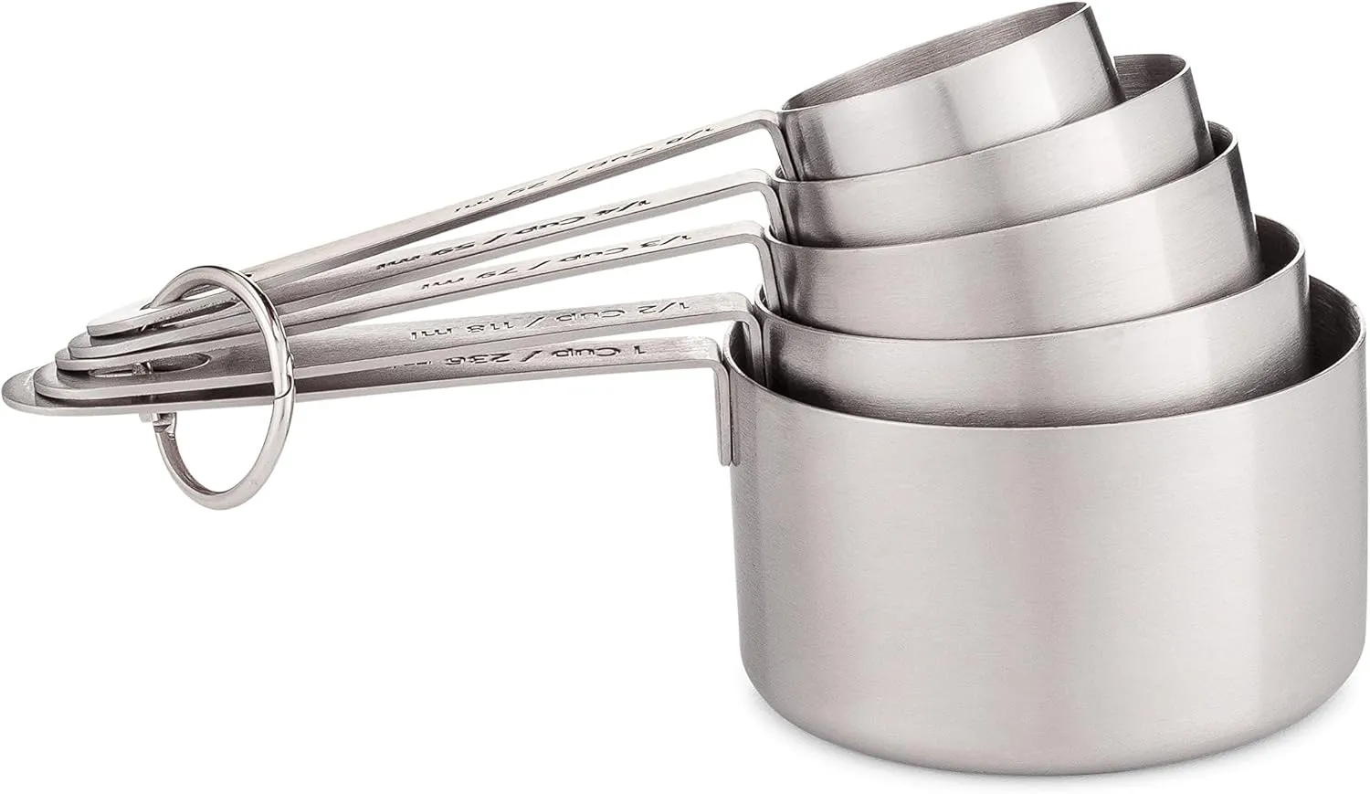 Stainless Steel Measuring Cups - 5 Piece Heavy Duty Measuring Cup Set with Storage Ring
