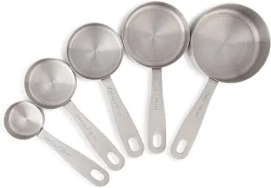 Stainless Steel Measuring Cups - 5 Piece Heavy Duty Measuring Cup Set with Storage Ring