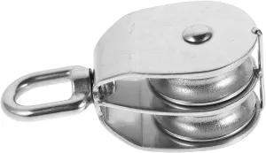Stainless Steel Pulley Wheel for Use Dual Pulley System for Lifting and Traction Heavy Duty Rope Pulley Block for Fishing Docks and Industrial Applications