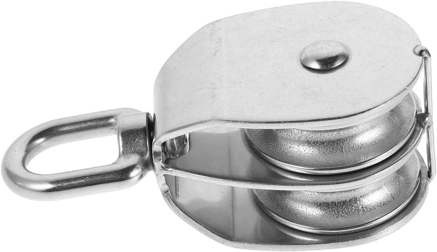 Stainless Steel Pulley Wheel for Use Dual Pulley System for Lifting and Traction Heavy Duty Rope Pulley Block for Fishing Docks and Industrial Applications