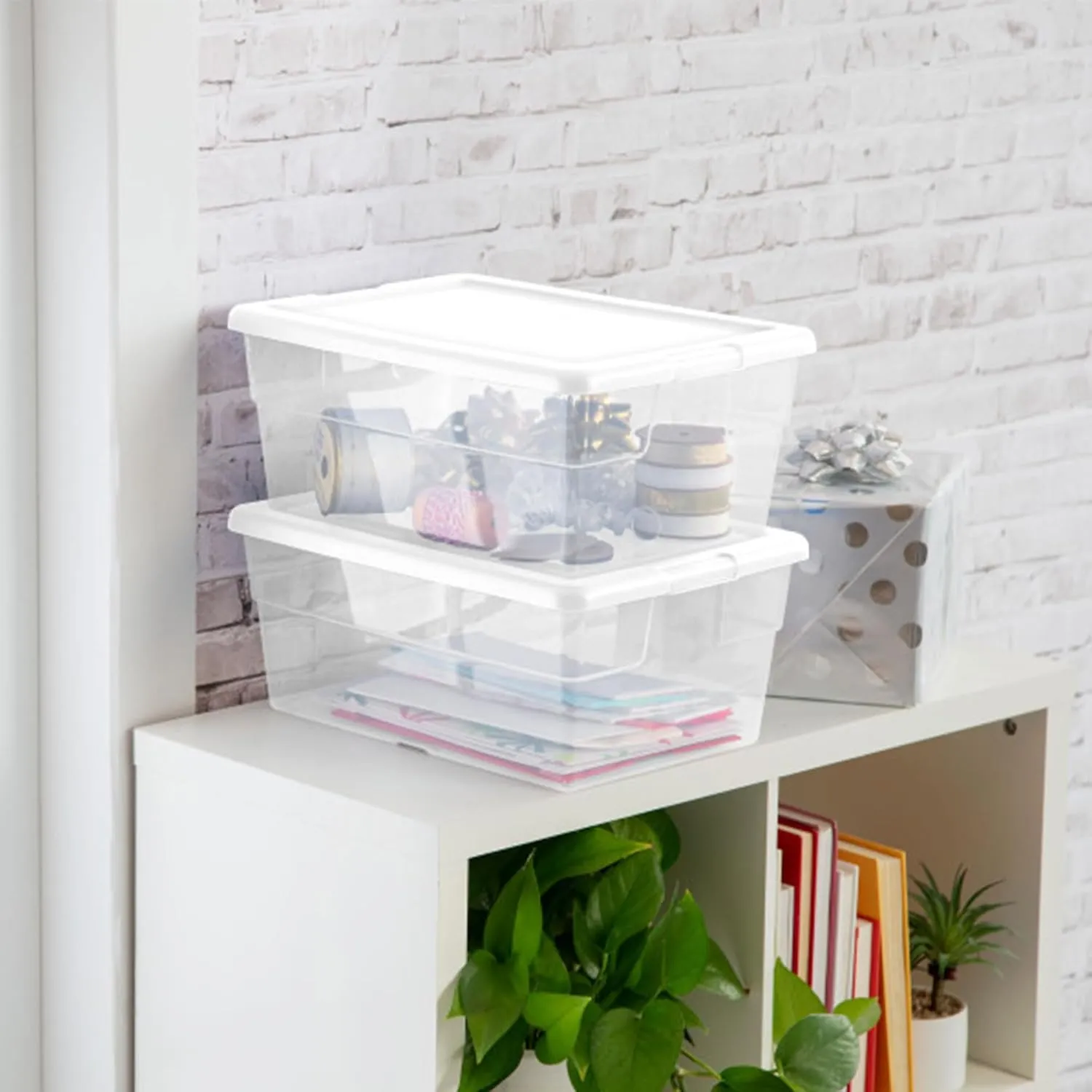 Sterilite 12-Pack 16 Quart Storage Box, Stackable Clear Plastic Bins with Snap-On Lids - Heavy-Duty Organizing Containers for Closet, Bathroom, and Office