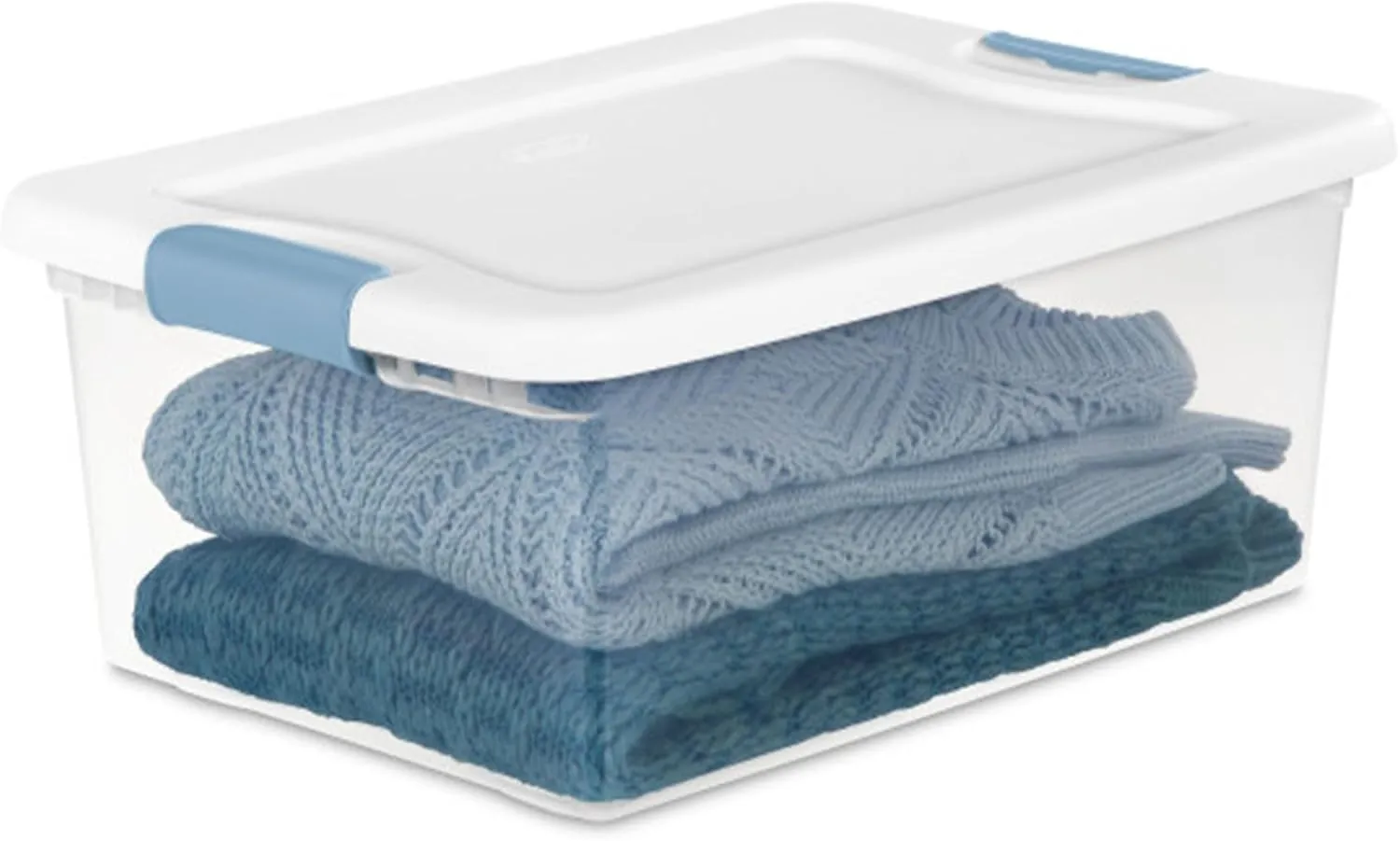 Sterilite 12-Pack Latching Box, Stackable Storage Bins with Lids, Clear Plastic, 15 Quart