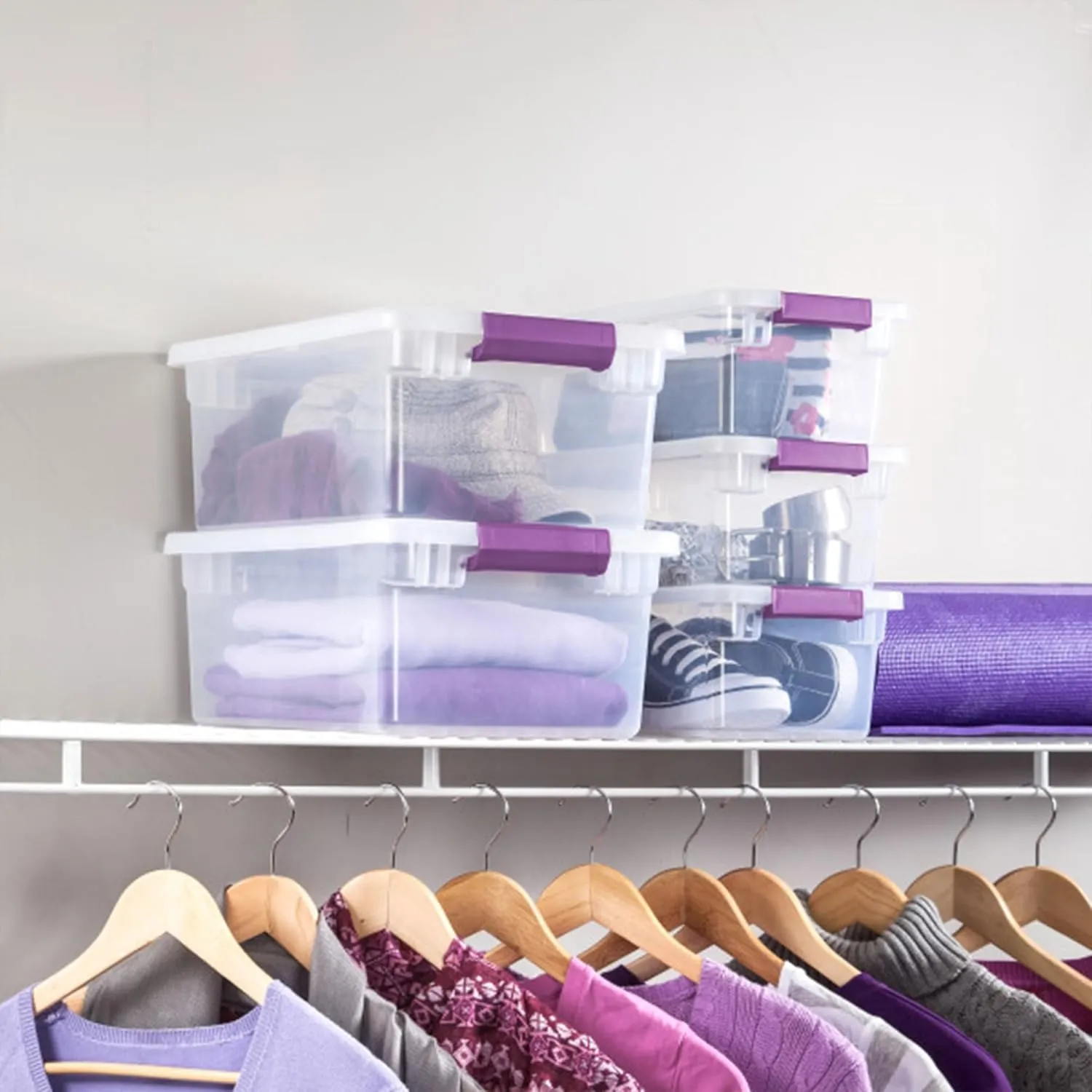 Sterilite 24-Pack ClearView Latch Box, Stackable Storage Organizer Bins for Home, 6 Quart