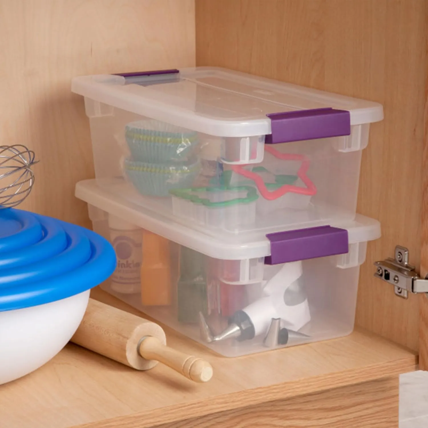 Sterilite 24-Pack ClearView Latch Box, Stackable Storage Organizer Bins for Home, 6 Quart