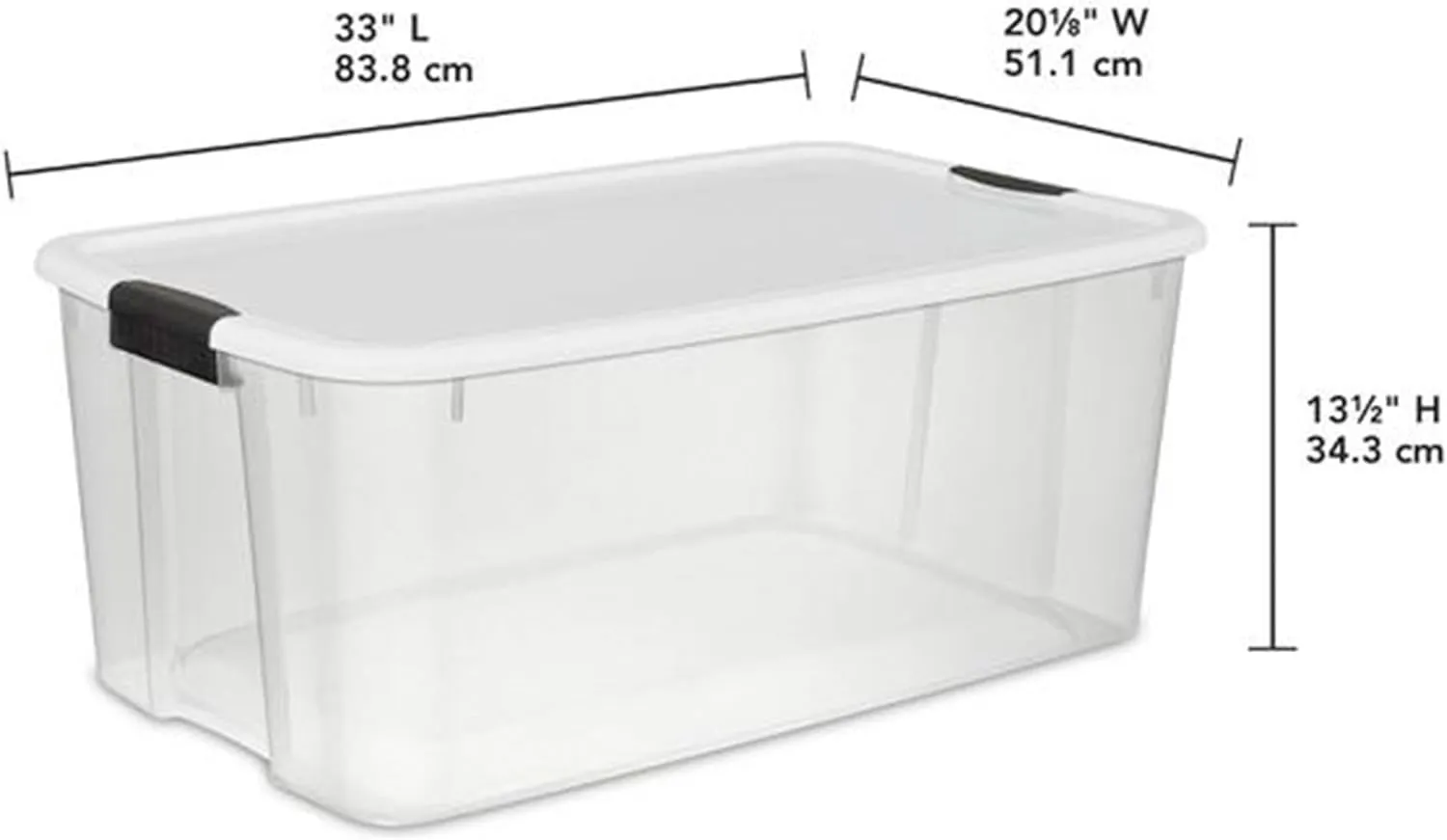 Sterilite 4-Pack Ultra Latching Box, Storage Bins with Lids, Clear Plastic, 116 Quart - Heavy-Duty Organizing Containers for Closet, Bathroom, and Office