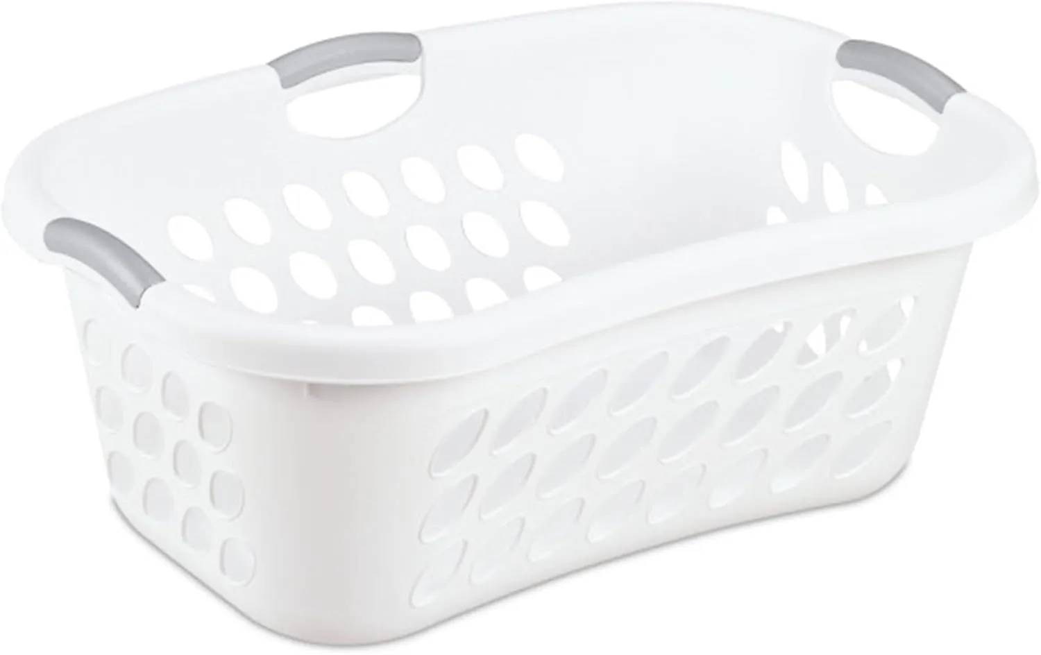 Sterilite 6 Pack Plastic Laundry Basket Hamper, 1.25 Bushel, Ultra HipHold, White