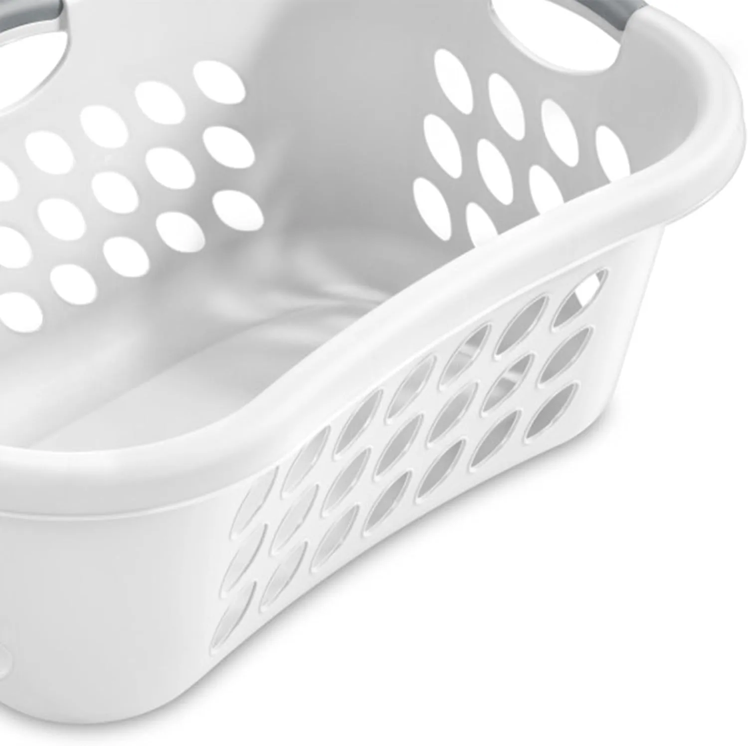 Sterilite 6 Pack Plastic Laundry Basket Hamper, 1.25 Bushel, Ultra HipHold, White
