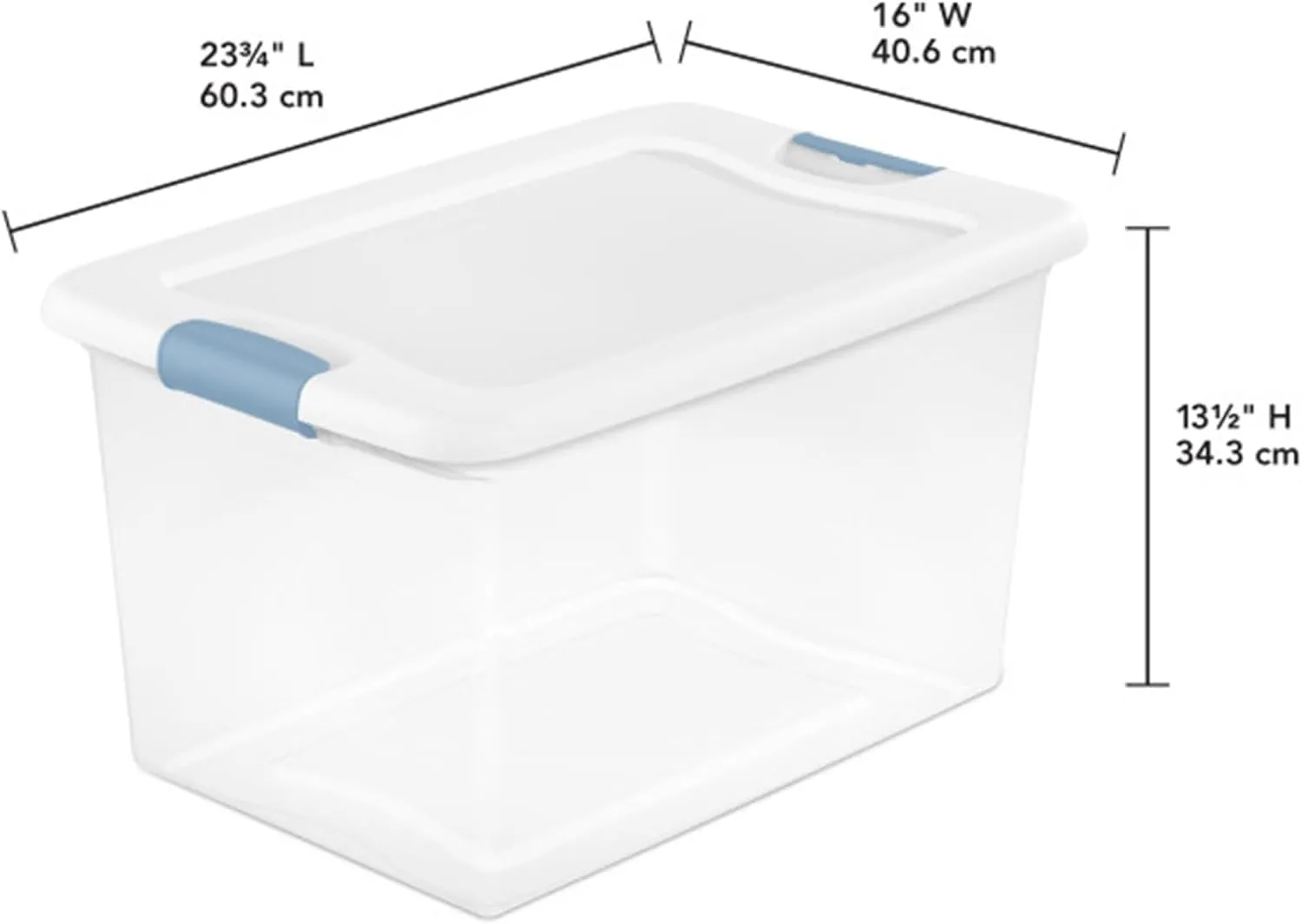 Sterilite 6-Pack Stackable Storage Bin with Lid, Clear Plastic Design, 64 Quart