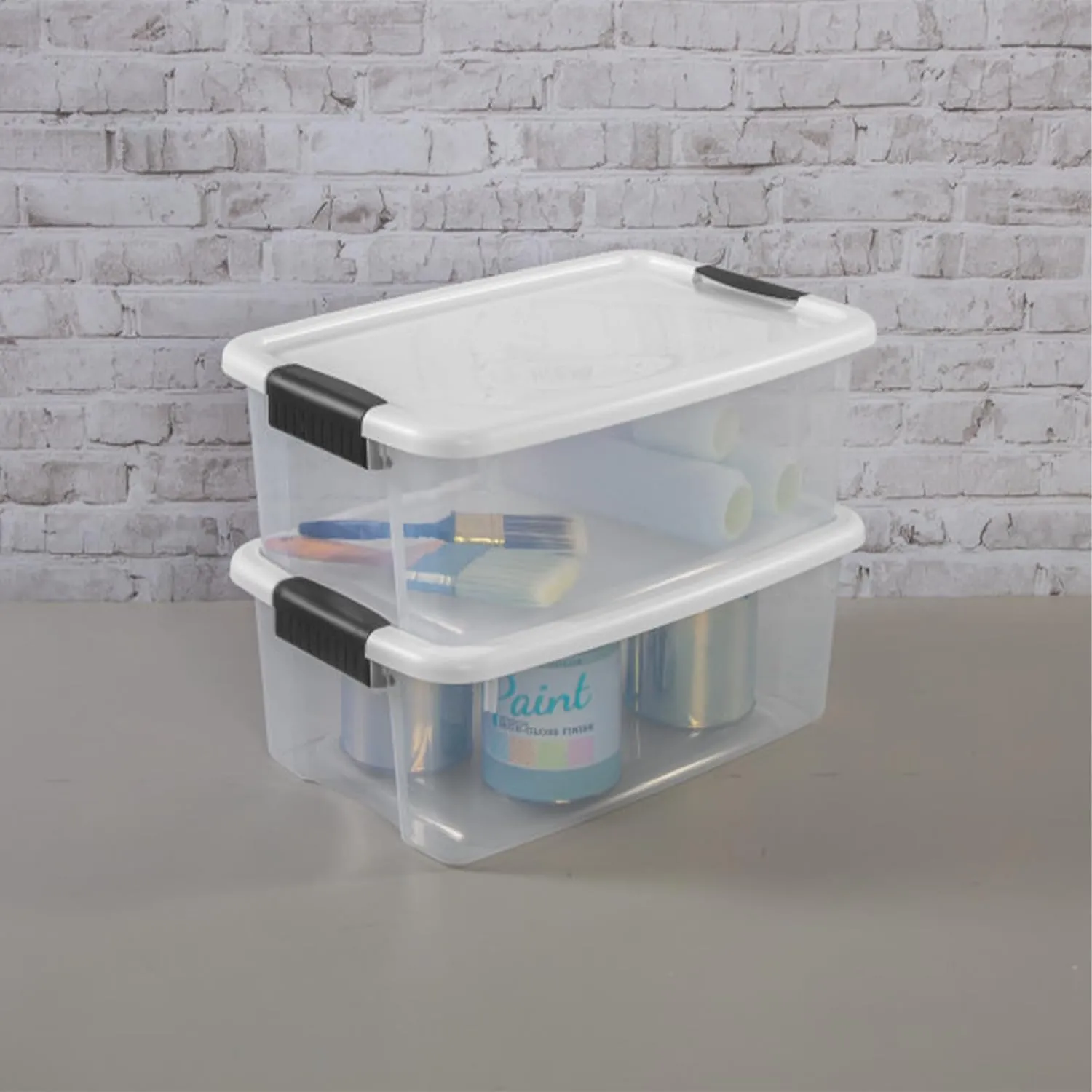 Sterilite 6-Pack Ultra Latching Box, Storage Bins with Lids, Clear Plastic, 18 Quart - Heavy-Duty Organizing Containers for Closet, Bathroom, and Office