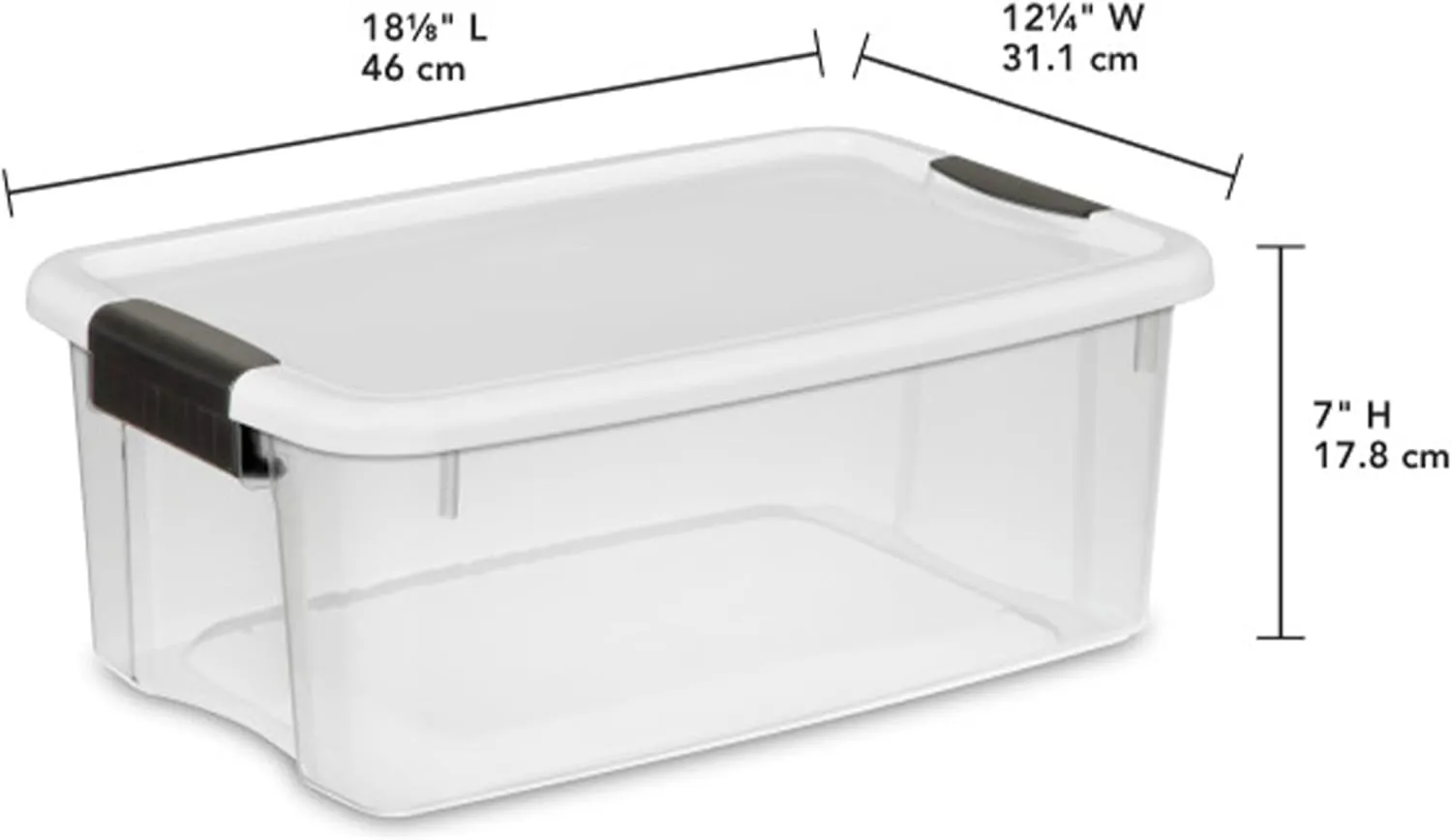 Sterilite 6-Pack Ultra Latching Box, Storage Bins with Lids, Clear Plastic, 18 Quart - Heavy-Duty Organizing Containers for Closet, Bathroom, and Office