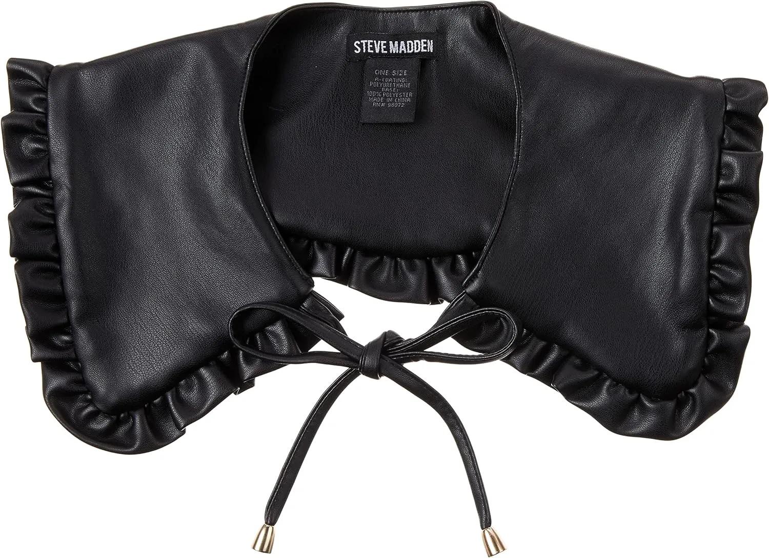 Steve Madden mens Steve Madden Faux Leather Collar, Black, One Size Fits Most US