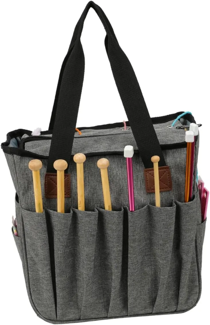 STOBOK Craft Tool Organizer Multi-Compartment Woolen Yarn Storage Bag for Home and Travel Shoulder Bag