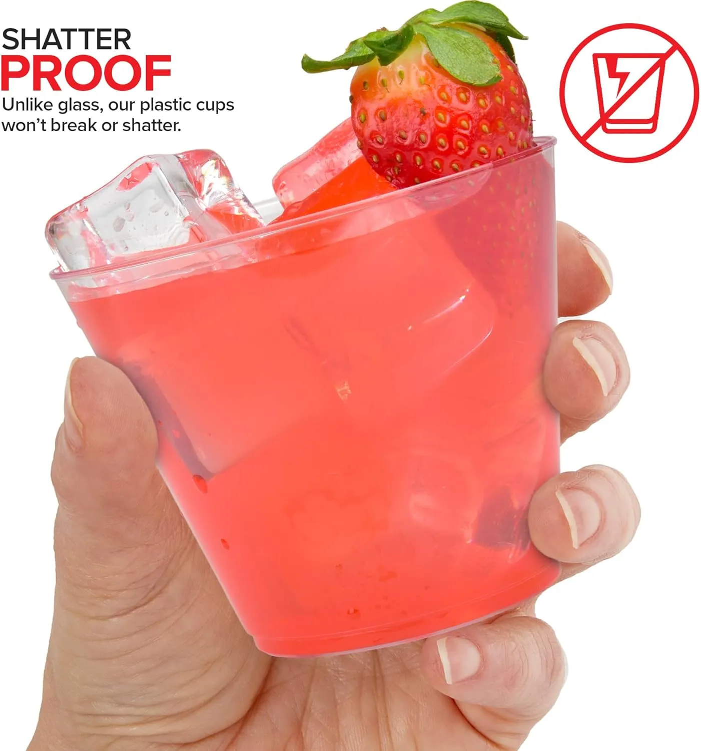 Stock Your Home 9 oz Clear Disposable Plastic Cups (100 Pack) Elegant Tumblers Glasses for Birthday Parties, Weddings, Holidays, Dessert Tumbler, Bulk Drinking Cup for Fruit Punch, Cocktails, Wine