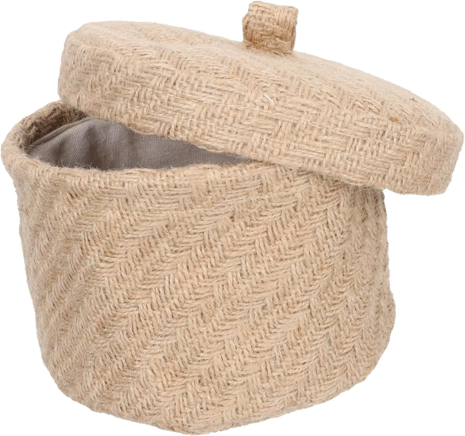 Storage Basket Jute Multi-function Sundries Container Lid Decorative Decor