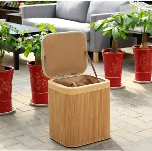 Storage Ottoman Footstool,Bamboo Weaving Footrest Stool Sofa Shoe Change Stool Storage Box Seat-A 12x10x15in