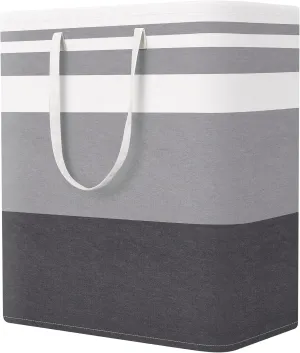 StorageRight Laundry Basket Hamper Large Collapsible Laundry Hamper with Easy Carry Handles，Freestanding Clothes Hampers for Laundry, Bedroom, Dorm, Clothes, Towels, 100L, Gradient Grey