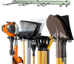 StoreYourBoard Heavy-Duty Tool Organizer, Wall Mount Garage Storage Rack, Yard Tool Storage, Shovels Rakes, Ladder, Chairs, Weather-Resistant, Holds 250 lbs, 36" X 9.5" X 2.5"