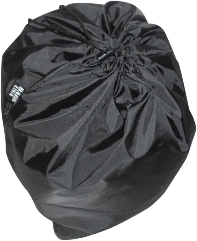 Stuff Sack, Medium Size Sleeping Bag Cover or Laundry Bag Made in USA. (Black)