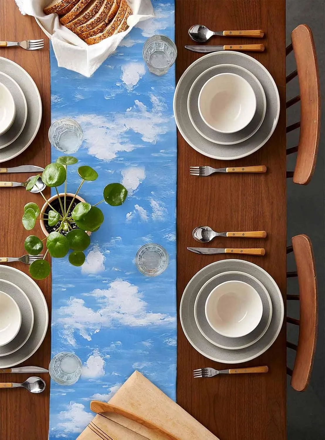 Summer Seaside Starfish Coconut Tree Table Runner 70 Inches Long,Kitchen Dining Home Tablerunners Coastal Ocean Landscape Linen Table Runners Dresser Scarves for Home Dinner Wedding Party Decor