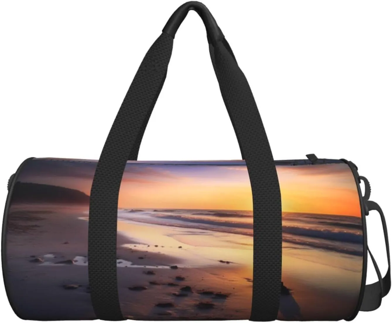 Sun Rise On The Beach Travel Duffle Bag for Men Women Sport Gym Bag Foldable Weekender Bag Carry on Overnight Bag for Travel Swimming Basketball