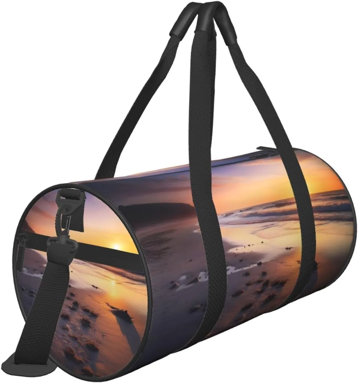 Sun Rise On The Beach Travel Duffle Bag for Men Women Sport Gym Bag Foldable Weekender Bag Carry on Overnight Bag for Travel Swimming Basketball