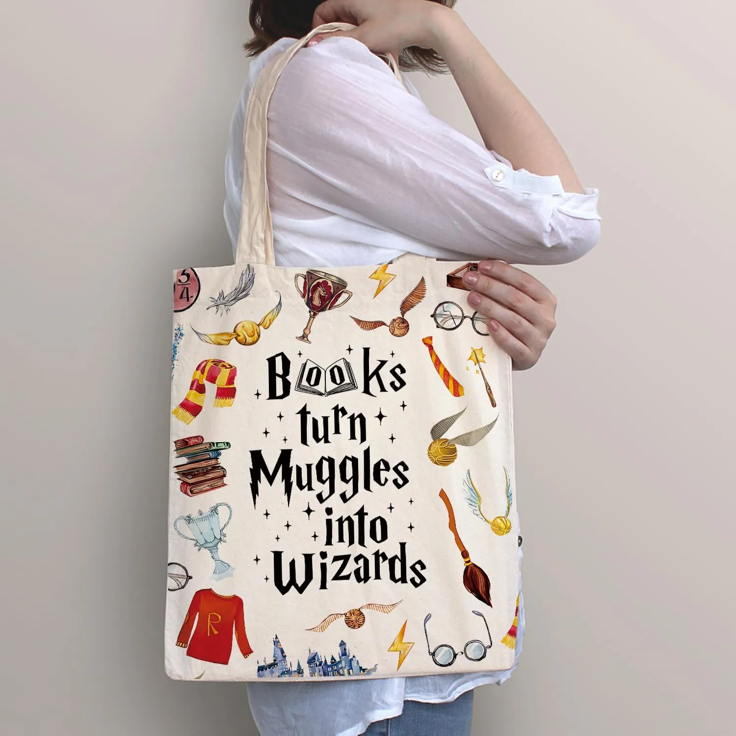 SUNFYCN The Lovers Skeleton Couple Canvas Tote Bag, Book Lovers Librarian Gifts for Women Reusable Grocery Shopping Bag