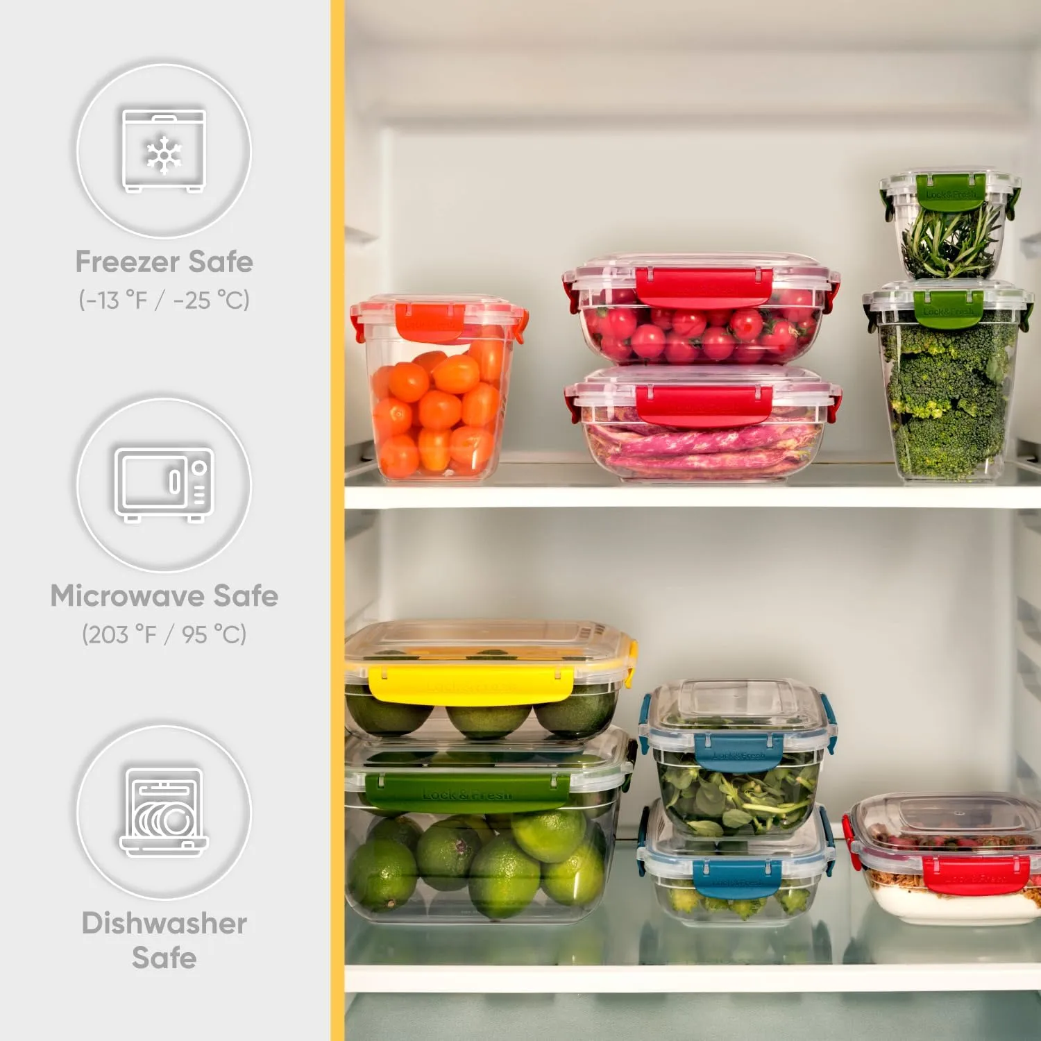 Superio Plastic Food Storage Containers with Airtight Lids, 4 Pack- 16 Oz, BPA Free, Leakproof, Stackable, Microwave, Dishwasher, Freezer Safe, Blue
