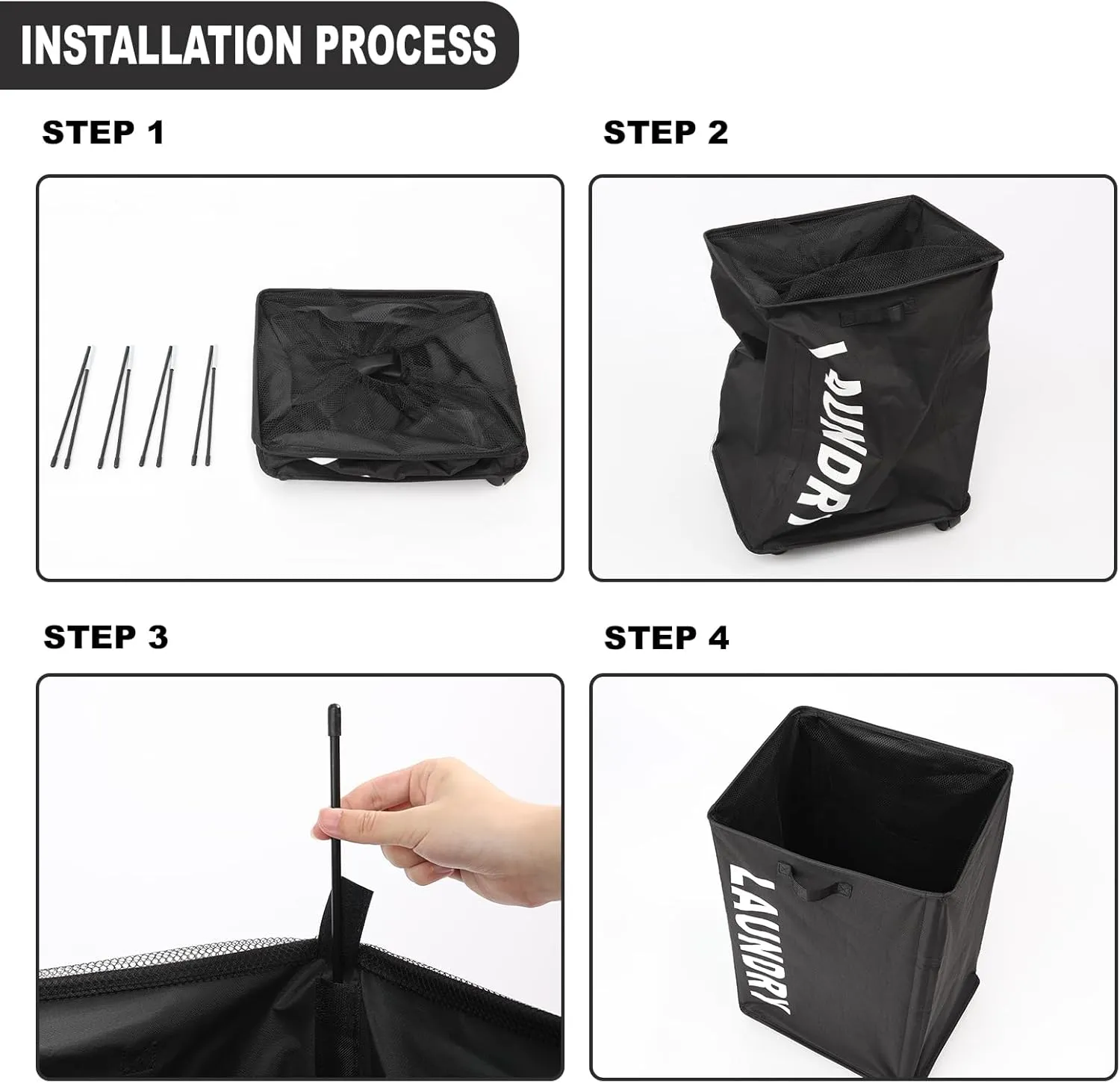 Surblue Slim Laundry Basket with Wheels Collapsible Laundry Hamper with Handle Home Corner Storage Bins Foldable Waterproof Rolling Dirty Clothes Hamper, Purple, XL