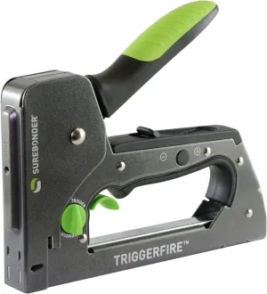 Surebonder TRIGGERFIRE Heavy Duty Narrow Crown Staple Gun with Trigger Mode - Upholstery, DIY, Wood - Uses Surebonder #4 or Arrow T50 Type Staples - Tool Only (5625)