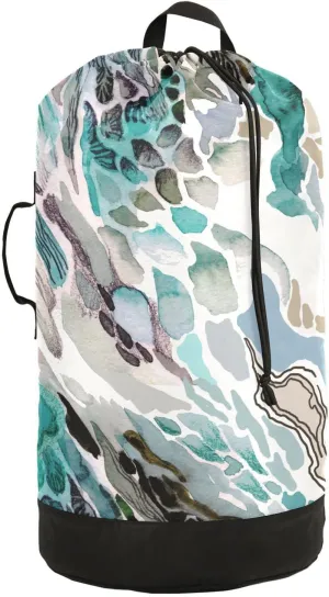 susiyo Coral Reef Texture Laundry Bag with Shoulder Straps Large Drawstring Laundry Bag for Dorm Apartment