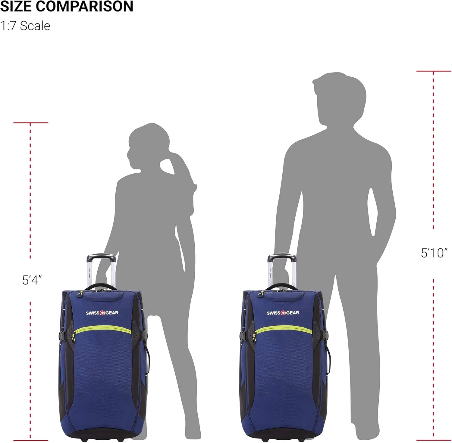 SwissGear Apex Exec Wheeled Rolling Duffel, 8-Day Capacity, Soft-Shell Luggage, Men's and Women's - Blue/Green