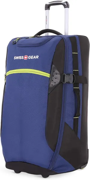 SwissGear Apex Exec Wheeled Rolling Duffel, 8-Day Capacity, Soft-Shell Luggage, Men's and Women's - Blue/Green