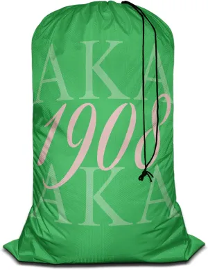 Swono AKA 1908 Washing Toy Storage Heavy Duty Basket Laundry Bag with Drawstring As Known As Abbreviation Cool Hip Hop Style Folding Organizer for Travel Oxford Cloth, Washing Machine, Green Pink