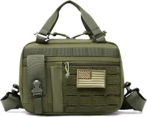 Tactical Molle Admin Pouch of Laser Cut Design,Medical EMT Organizer with Phone Pouch,EDC EMT Pack IFAK Tool Holder with US Patch (Large Green Include Accessories)
