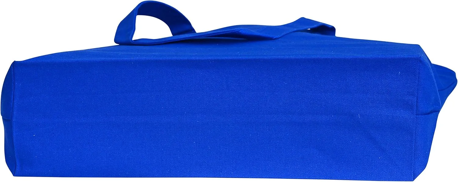 TBF Heavy Canvas Large Tote Bag with Zippered Closure for Beach, Grocery Shopping, Travel Bags