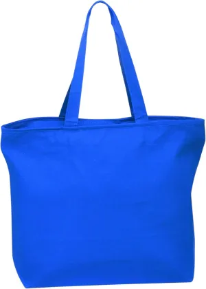 TBF Heavy Canvas Large Tote Bag with Zippered Closure for Beach, Grocery Shopping, Travel Bags
