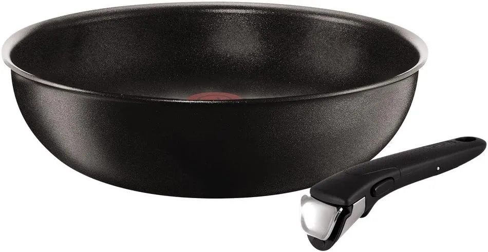 Tefal Ingenio Expertise L6501903 28 cm Wok with 1 Removable Handle, Induction, Non-Stick Black, Made in France