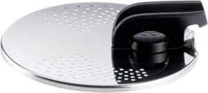 Tefal Ingenio L9829402 Stainless Steel Dish Drainer Lid Easy Storage Multi-Diameter Compatible with Ingenio L9829402 Dishwasher Safe Stainless Steel and Black Draining Lid 14-20 cm
